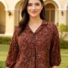 Boxy Fit Paisley Cuban Collar Shirt